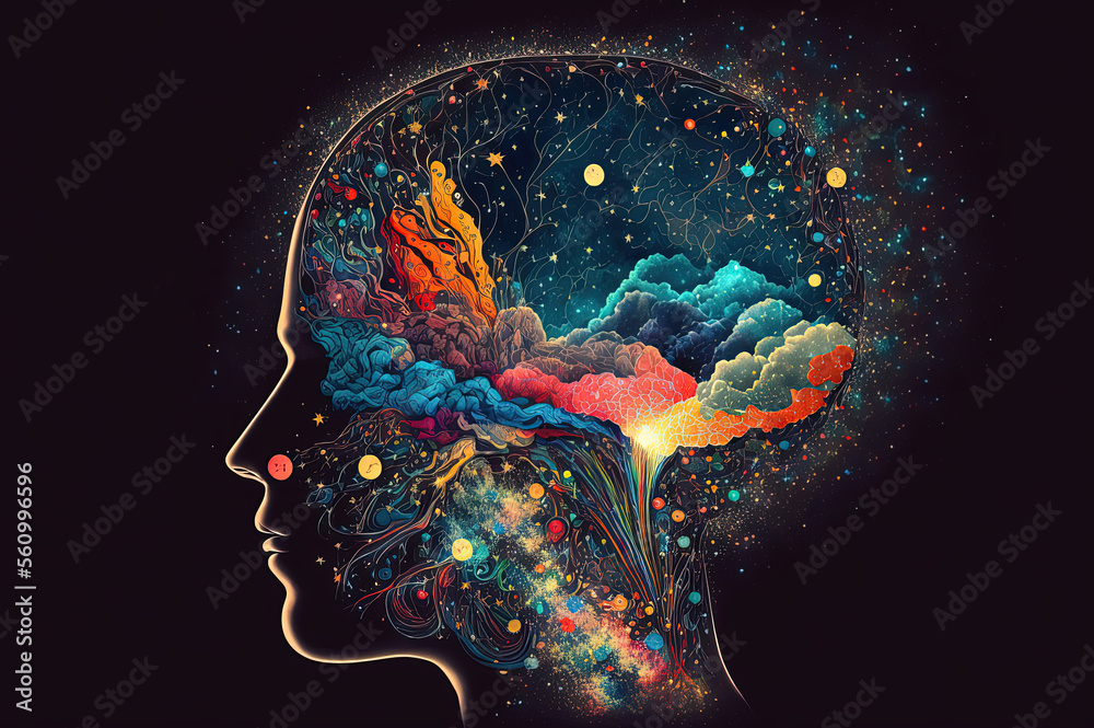 Human brain, human mind, idea. Psychedelic art, fractalism, psychedelic ... Human brain, human mind, idea. Psychedelic art, fractalism, psychedelic ...